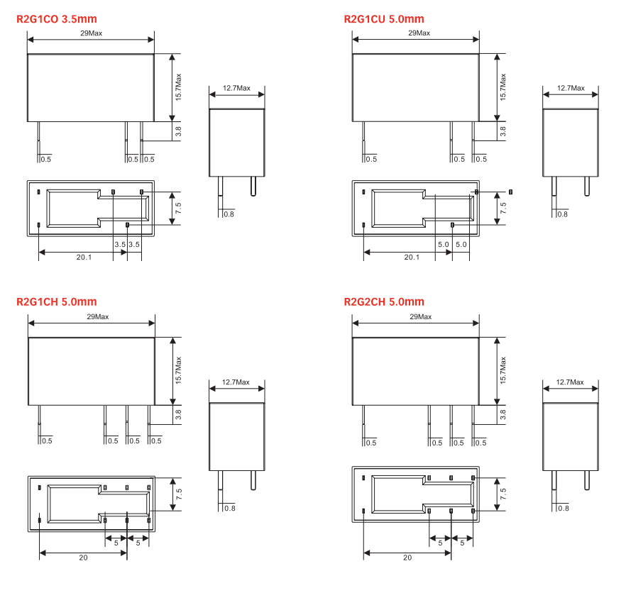 RG2 DIMENSIONS