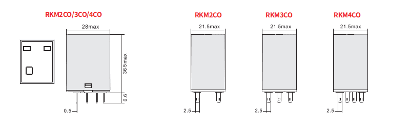 RKM Miniature General Purpose Relay Dimension