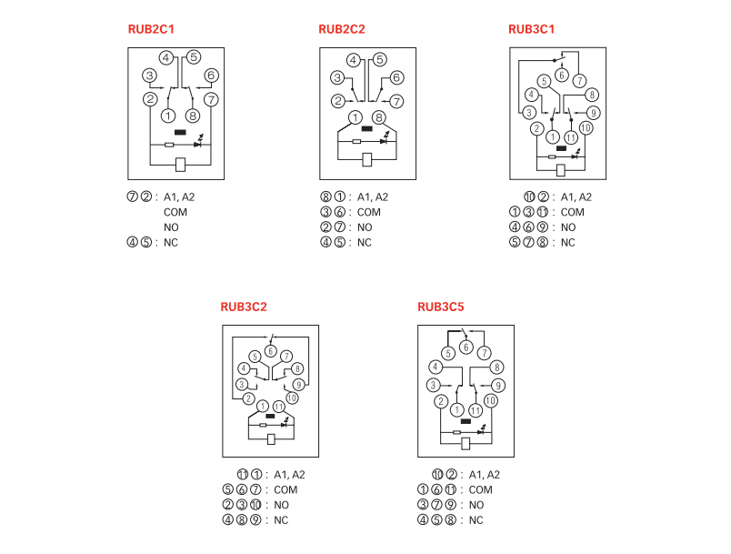 RUB General Purpose Relay Wiring Diagrams