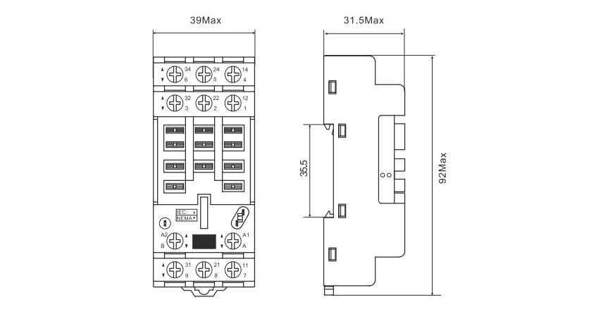 SEB11-E REH Socket Dimensions