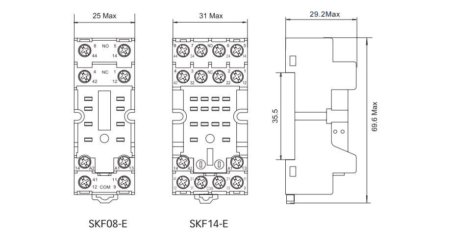 SKF08-E & SKF14-E SOCKET DIMENSION