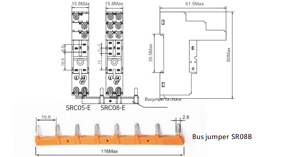 SRC05-E SRC08-E DINMENSIONS