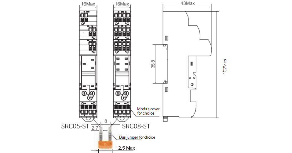 SRC05-ST SRC08-ST DIMENSIONS