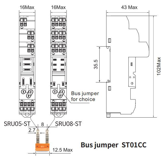 SRU05-ST Dimensions