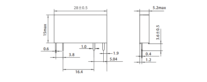 RSC Series Solid State Slim Relay Dimension(mm)