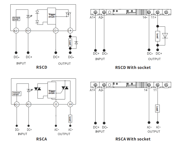 RSC Series Solid State Slim Relay Wiring Diagram