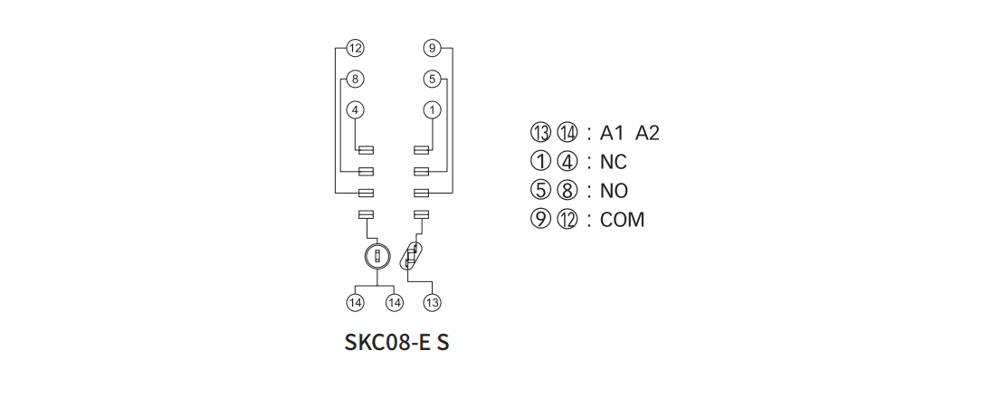 SKC08-E S RKF Magnetic Blow-out Power Relay Socket Connection Diagram