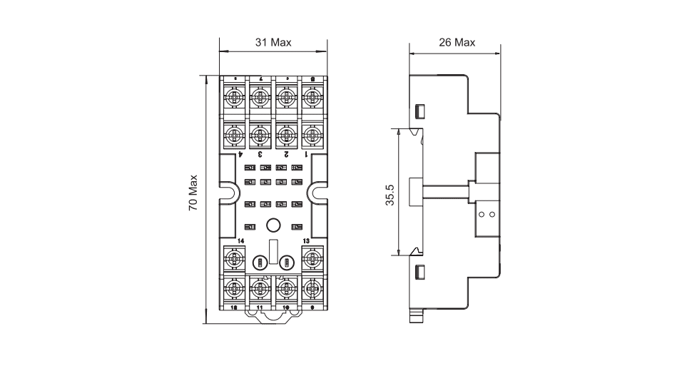 SKF14-A SOCKET DIMENSION