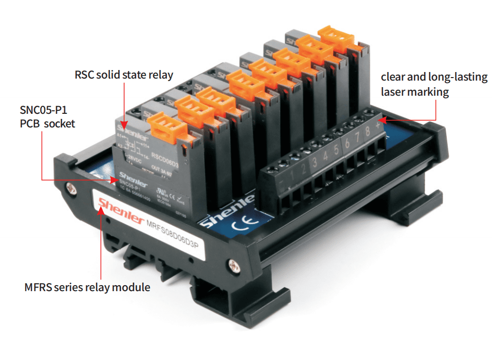 SNC05-P1 Solid State Slim Relay PCB Socket Physical drawing of product application