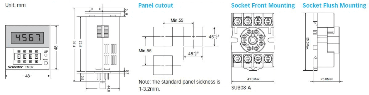 24v 30m Timer Relay dimensions