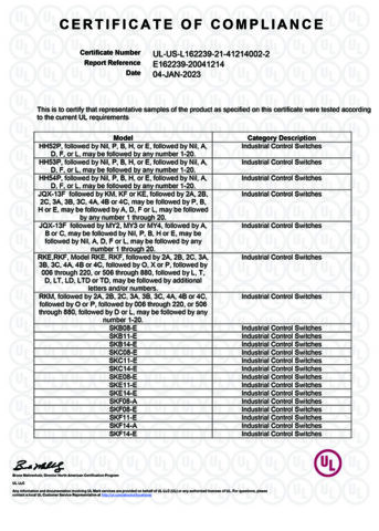 UL Mark Safety Scheme Certificate